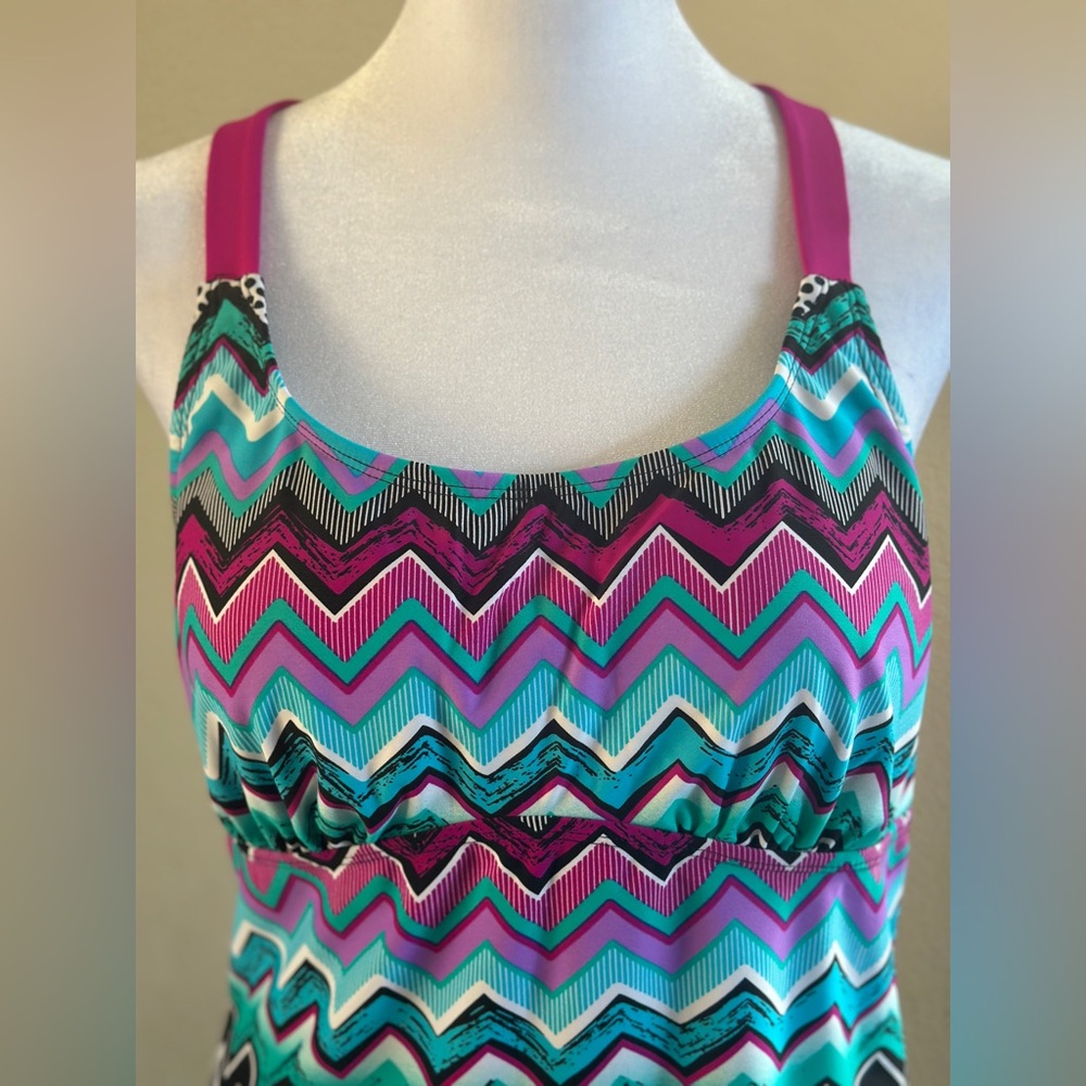 Colorful Chevron Tankini Swim Top - Picture 4 of 5
